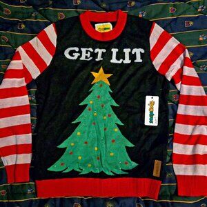Tipsy Elves Men's Get Lit Light Up Ugly Christmas Sweater | New, With Tags